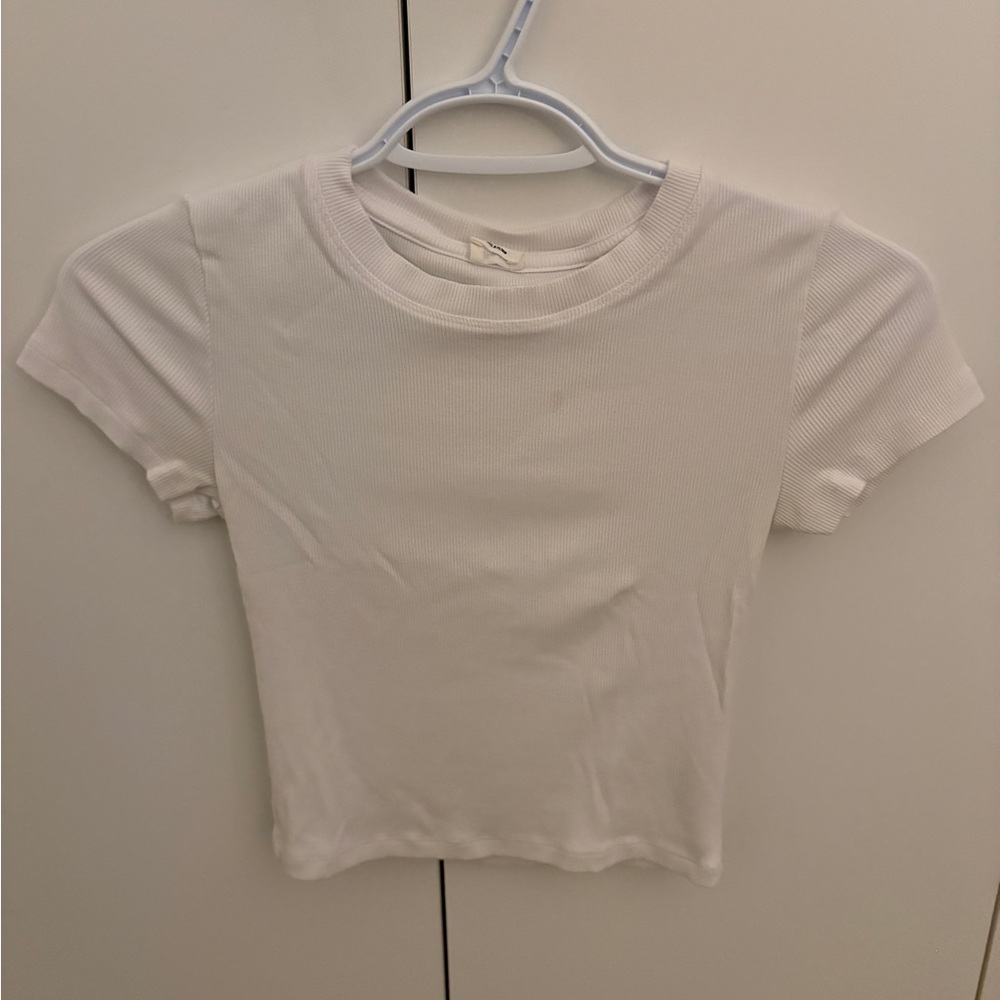 Wilfred white ribbed crewneck tee